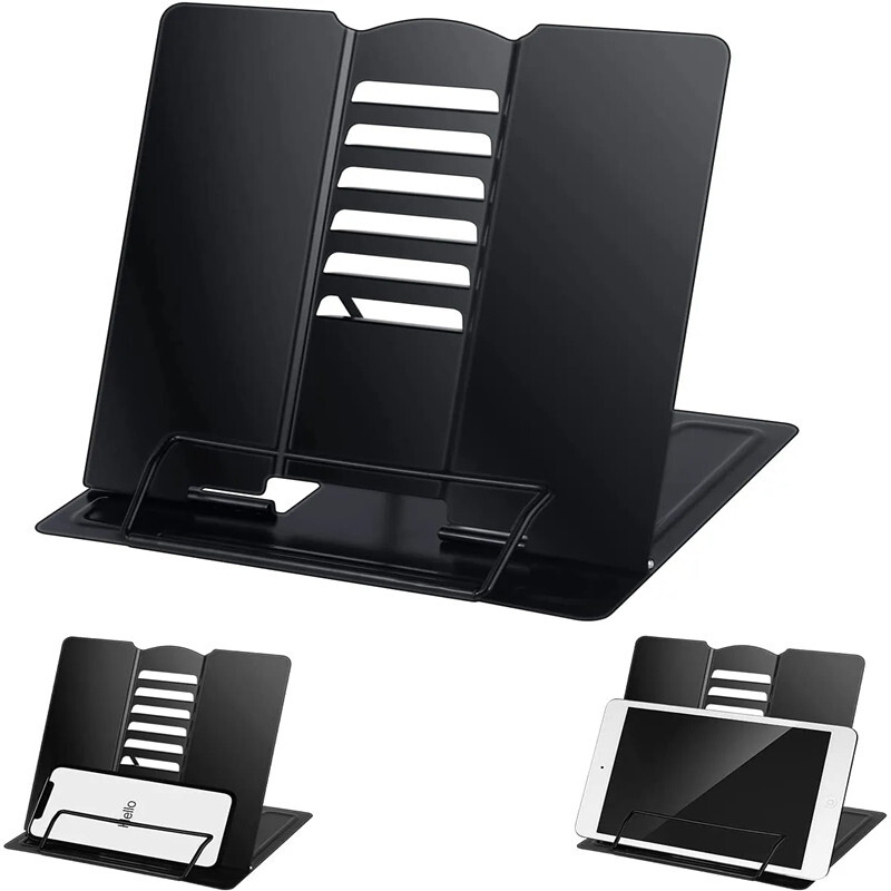 2023 Регулируем преносим метален регулируем държач за книги за четене Поддръжка на рафт за документи Поставка за книги Таблет Поставка за музикални партитури Рецепти