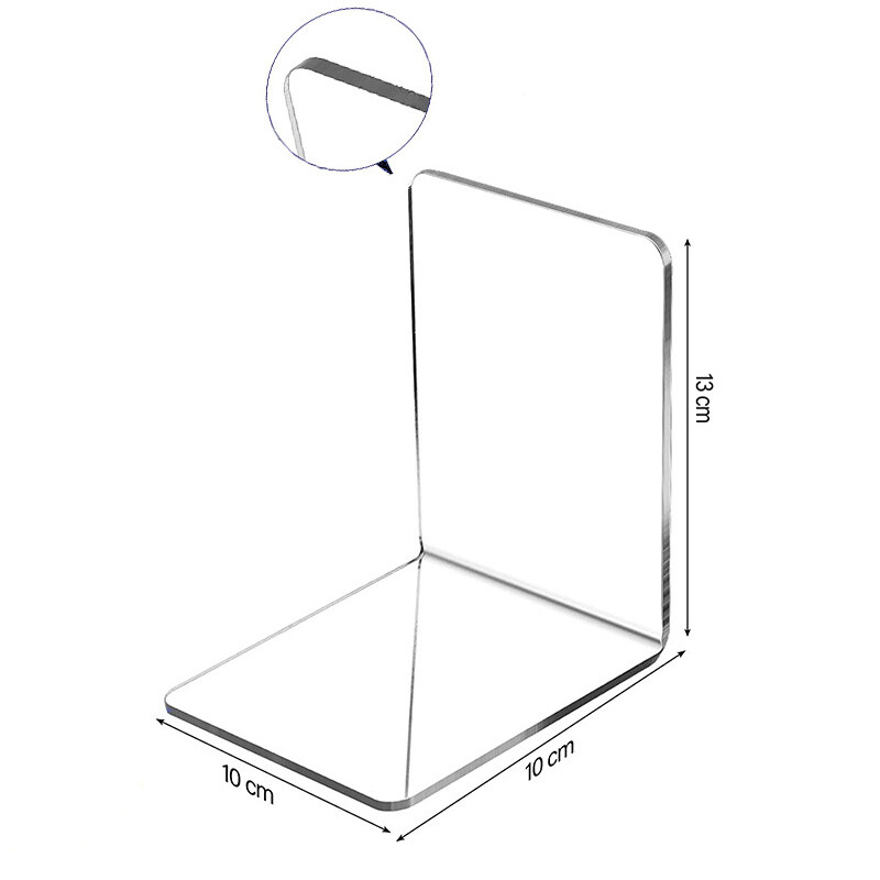 Suport de cărți din acrilic transparent, raft pentru cărți, suport de stocare decorativ, suport pentru cărți, papetărie școlară