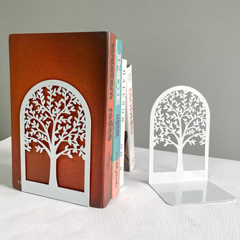 White Tree of Life Desktop Book Ends Office Desktop Home Bookend for Book Loves Office Desktop Iron Book Rack