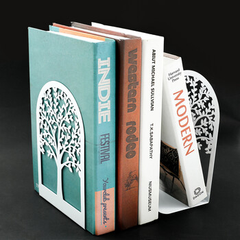 White Tree of Life Desktop Book Ends Office Desktop Home Bookend for Book Loves Office Desktop Iron Book Rack