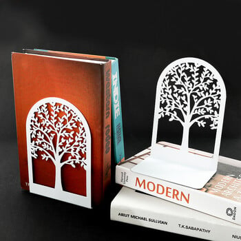 White Tree of Life Desktop Book Ends Office Desktop Home Bookend for Book Loves Office Desktop Iron Book Rack