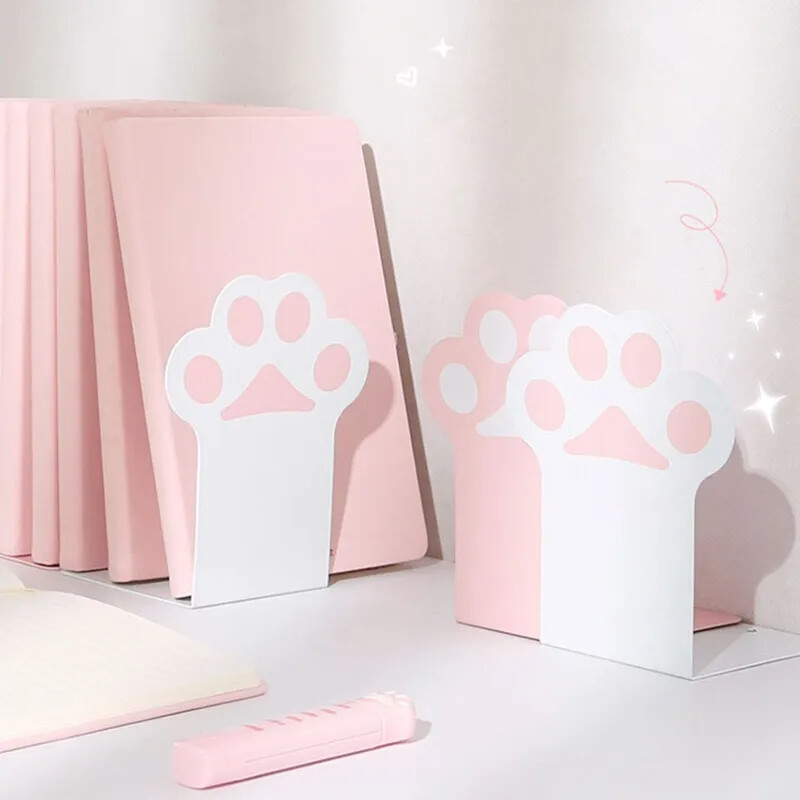 2 tk Creative Cat Paw raamatuhoidjad Kawaii libisemisvastane raamatukorraldaja lauaarvuti raamatutugi Korea kirjatarvete koolitarbed