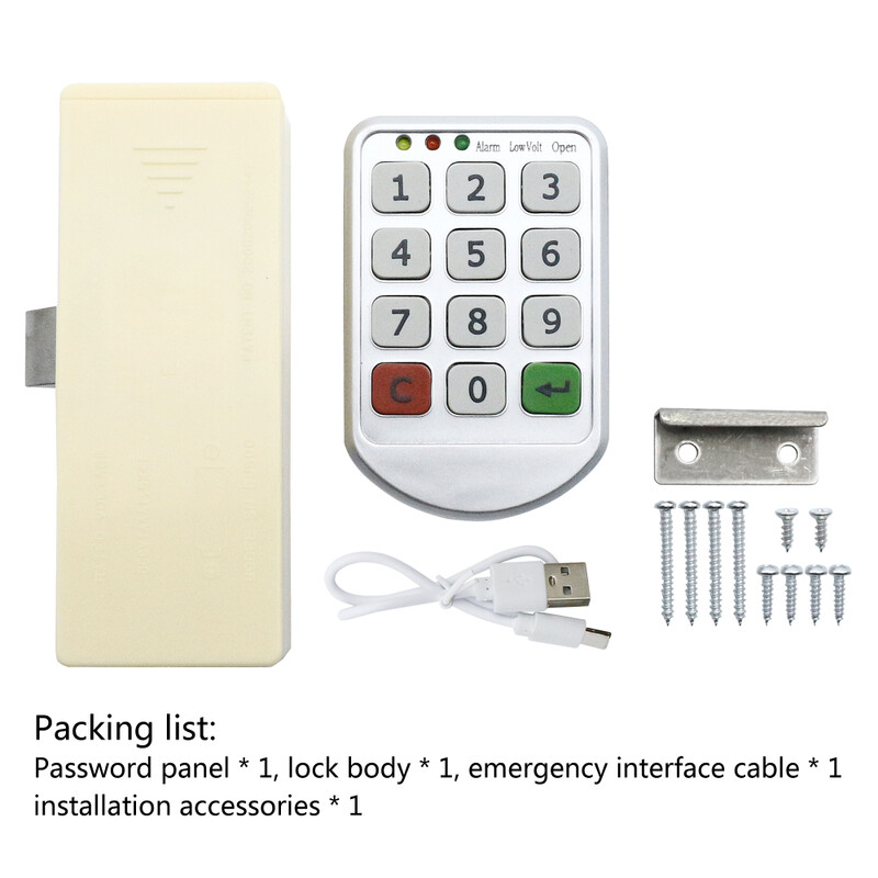 Интелигентна ключалка за чекмедже с парола Малък шкаф за съхранение Електронна ключалка Шкаф за обувки Тенекиен шкаф Заключване на врата