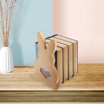 Rabbit Book Stand Βιβλιοθήκη για ράφια διακόσμηση γραφείου Επιτραπέζια βιβλιοθήκη Wood Bunny Bookends