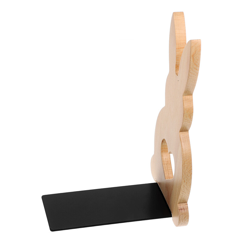 Стойка за заешки книги Рафтове за книги Държач за рафт Офис Декор Настолен рафт за книги Дървено зайче Книгодържатели