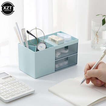 Desktop Organizer School Office Stationery Organizer Desktop Stationery Organizer Εργαλείο αποθήκευσης μεγάλης χωρητικότητας με συρτάρι