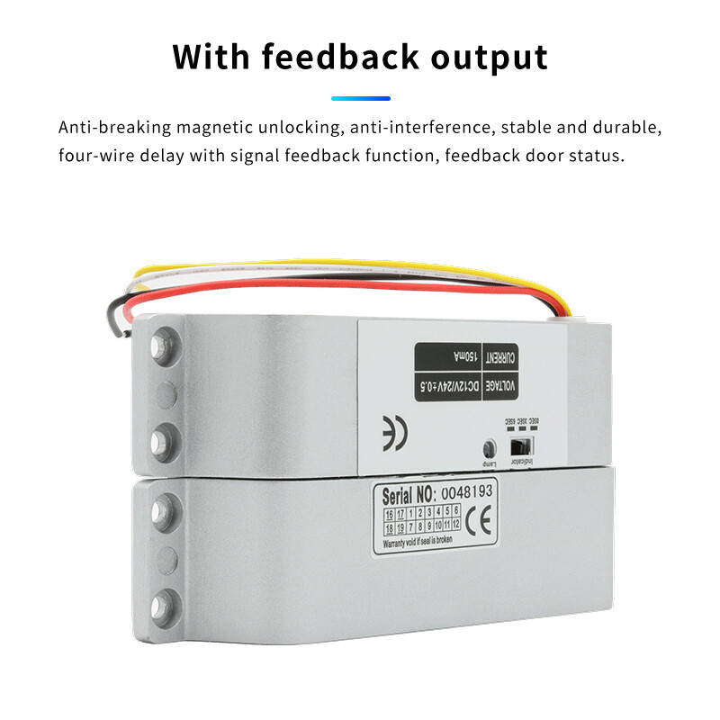 12V ili 24V izloženi električni zasun, drvena vrata, željezna vrata, protupožarna vrata, podešavanje odgode, električna upravljačka brava za kontrolu pristupa