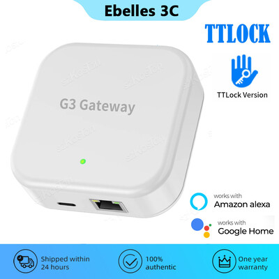 G3 Wired Gateway Hub TTLOCK APP Smart Door Lock Bridge Bluetooth-Wi-Fi távoli feloldó konvertáló hangvezérlés az Alexa Google számára