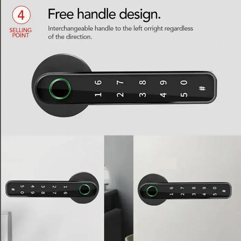 TYSH Tuya biomeetriline sõrmejälje parool Elektrilise käepidemega ukselukk Magamistoa Kodu Puidust nutikas ukselukk Smart Lock