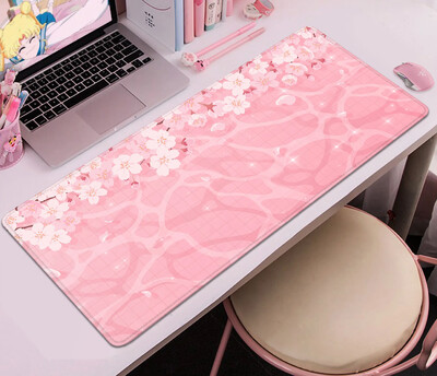 Purple Blossom Deskmat Drăguț Pastel Violet Liliac Lavandă Cireș Sakura Flori Covoraș de birou japonez Drăguț Kawaii Mousepad 900x400