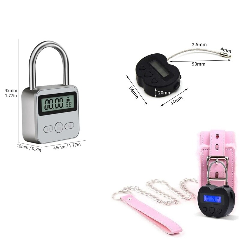 Daugiafunkcis vandeniui atsparus Smart Time Lock LCD ekranas Kelioninis elektroninis laikmatis USB įkrovimas Laikinas laikmačio pakabinamas spyna