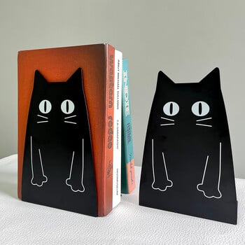 Cute Black cat Book Ends Heavy Duty Metal Bookends Office Desktop Home Βιβλιοθήκη για βιβλιόφιλους Βιβλιοθήκη Προμήθειες γραφείου