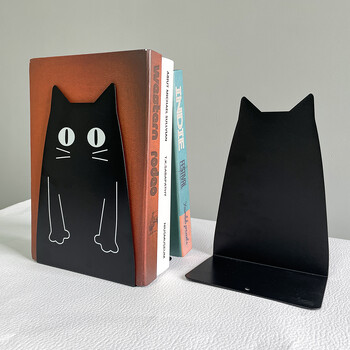 Cute Black cat Book Ends Heavy Duty Metal Bookends Office Desktop Home Βιβλιοθήκη για βιβλιόφιλους Βιβλιοθήκη Προμήθειες γραφείου