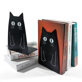 Cute Black cat Book Ends Heavy Duty Metal Bookends Office Desktop Home Βιβλιοθήκη για βιβλιόφιλους Βιβλιοθήκη Προμήθειες γραφείου