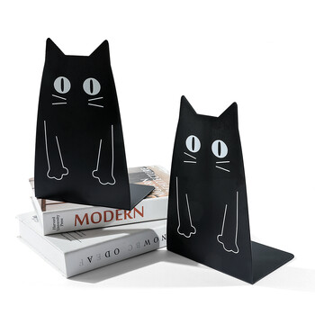 Cute Black cat Book Ends Heavy Duty Metal Bookends Office Desktop Home Βιβλιοθήκη για βιβλιόφιλους Βιβλιοθήκη Προμήθειες γραφείου