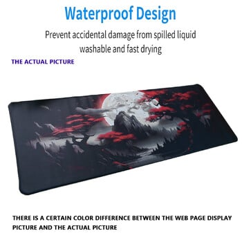 Ink Style Landscape Mountains Extended Gaming Mouse Pad - Μεγάλη αντιολισθητική βάση ποντικιού από καουτσούκ με ραμμένες άκρες και πλενόμενο