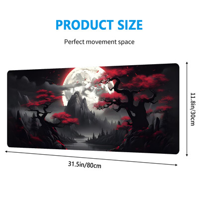 Ink Style Landscape Mountains Extended Gaming Mouse Pad - Velika neklizajuća gumena podloga za miša sa prošivenim rubovima i može se prati