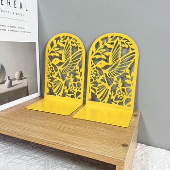 Bird Hollow Out Craft Bookends για άνδρες Γυναικείες Μεταλλικές άκρες βιβλίων Βιβλιοθήκες βαρέως τύπου, προμήθειες γραφείου για το σπίτι Βιβλιοθήκες επιτραπέζιου γραφείου