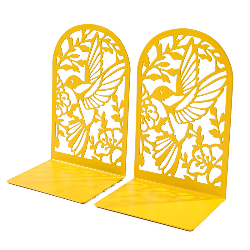 Bird Hollow Out käsitöö raamaturiiulid meestele Naistele Metallist raamatuotsad Rasked raamaturiiulid, kodukontoritarbed Kontori lauaarvuti raamaturiiulid