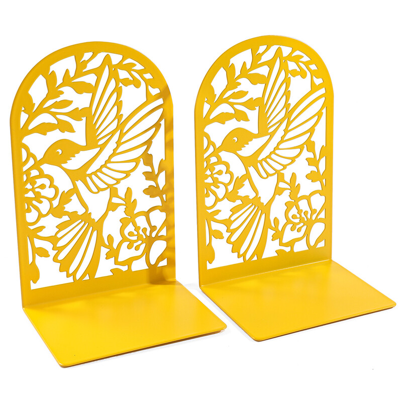 Bird Hollow Out käsitöö raamaturiiulid meestele Naistele Metallist raamatuotsad Rasked raamaturiiulid, kodukontoritarbed Kontori lauaarvuti raamaturiiulid