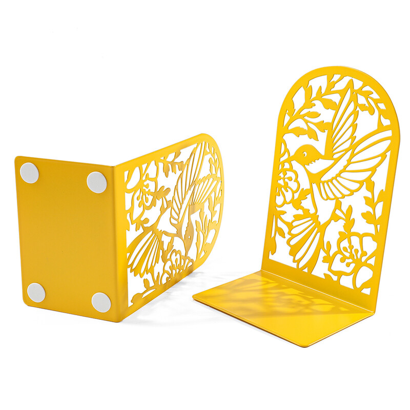 Bird Hollow Out käsitöö raamaturiiulid meestele Naistele Metallist raamatuotsad Rasked raamaturiiulid, kodukontoritarbed Kontori lauaarvuti raamaturiiulid