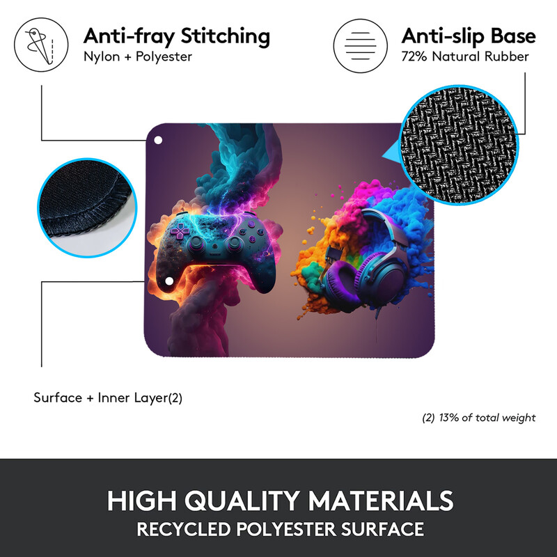 Gamepad Slušalice Podloga za miš Podloga za stol Podloga za miš za tipkovnicu, Podloga za miš na poklon s gumenom podlogom protiv klizanja, Produžena podloga za stol