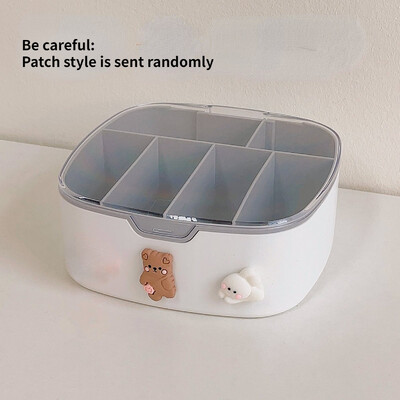 Kawaii stolni organizatori s poklopcem za naljepnice Slatki plastični nakit, pisaći pribor Kabel za punjenje Traka za kosu Kućni prijenosni stol Kutija za pohranu
