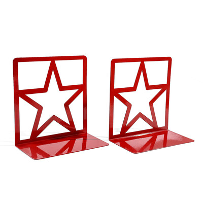 1 чифт Кухи поставки за книги с петолъчна звезда Метални звездни книгоразделители Поддръжка за книги Офис Декорация Поставки за книги Поставка за документи Подаръци