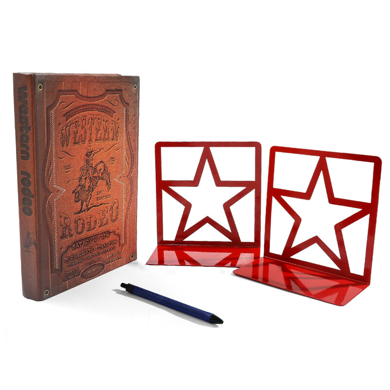 1 чифт Кухи поставки за книги с петолъчна звезда Метални звездни книгоразделители Поддръжка за книги Офис Декорация Поставки за книги Поставка за документи Подаръци