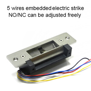 Oriģinālā DC12V nerūsējošā tērauda izturība, šaura rāmja atteice Droša ANSI standarta Electric Strike Lock elektroniskā durvju slēdzene