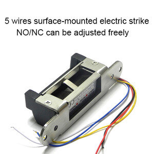 Oriģinālā DC12V nerūsējošā tērauda izturība, šaura rāmja atteice Droša ANSI standarta Electric Strike Lock elektroniskā durvju slēdzene