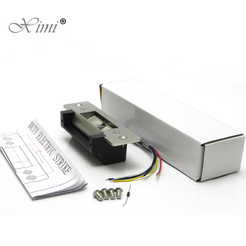 Oriģinālā DC12V nerūsējošā tērauda izturība, šaura rāmja atteice Droša ANSI standarta Electric Strike Lock elektroniskā durvju slēdzene