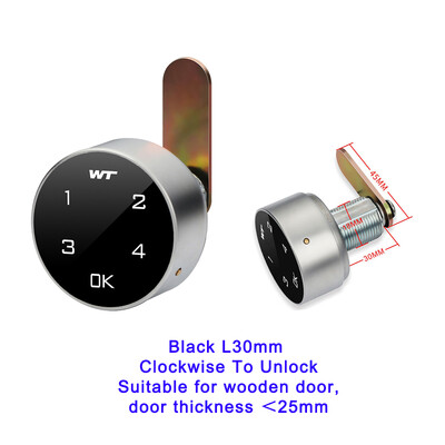 Nutikas puuteklahvistik Digitaalne paroolikoodi number Kapp Sahtel Elektriline lukk Päripäeva Avamiseks