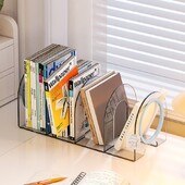 Настолен рафт за книги Прозрачен акрилен рафт за книги Преграда Рафт за дисплей за книги Спестяващ място Лесен за сглобяване Преносим Регулируем здрав