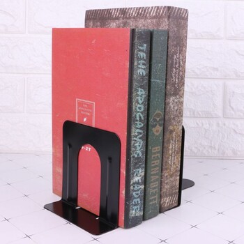 G5AA 2Pcs Heavy Duty Bookend από ανοξείδωτο ατσάλι Βιβλίο Magazin Stand Desk Holdee