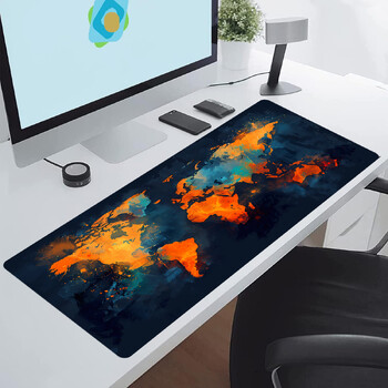 Παγκόσμιος χάρτης Mouse Pad Desk Pad Extended Mouse Mat Επιτραπέζιο Ματ πληκτρολογίου υπολογιστή Αντιολισθητική βάση Ραμμένη άκρη