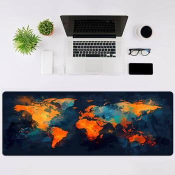 Παγκόσμιος χάρτης Mouse Pad Desk Pad Extended Mouse Mat Επιτραπέζιο Ματ πληκτρολογίου υπολογιστή Αντιολισθητική βάση Ραμμένη άκρη