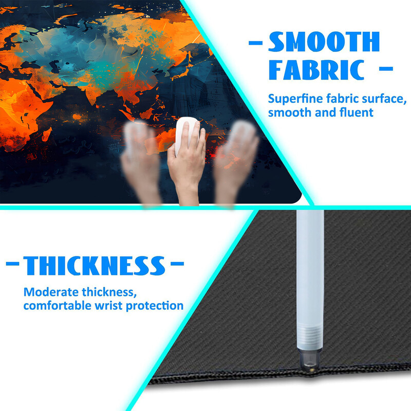 Pasaulio žemėlapis Pelės kilimėlis Stalo kilimėlis Prailgintas pelės kilimėlis Kompiuterio klaviatūros Stalo kilimėlis Neslystantis pagrindas, susiūtas kraštas