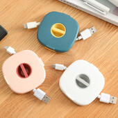 Cable Organizer Περιστρεφόμενο κιβώτιο περιτυλίγματος καλωδίου Πλαστικό φορητό θήκη αποθήκευσης καλωδίου Θήκη τηλεφώνου ποντίκι Καλώδιο αποθήκευσης ακουστικών