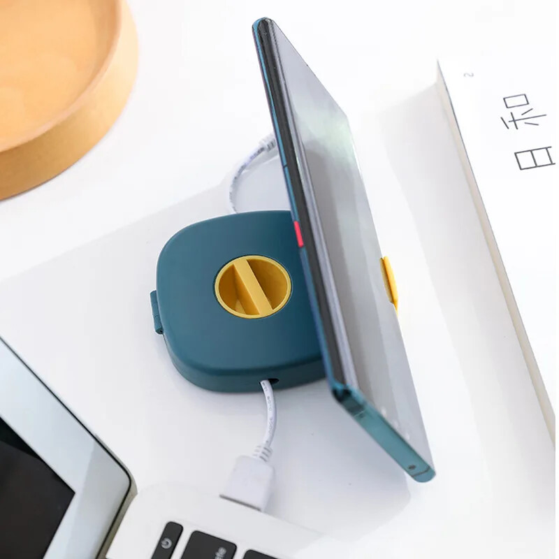 Kabelių laikiklis Besisukantis kabelio vyniojimo dėžutė plastikinis nešiojamasis laidų laikymo dėklas Telefono laikiklis Pelės laidas Ausinių laido laikiklis