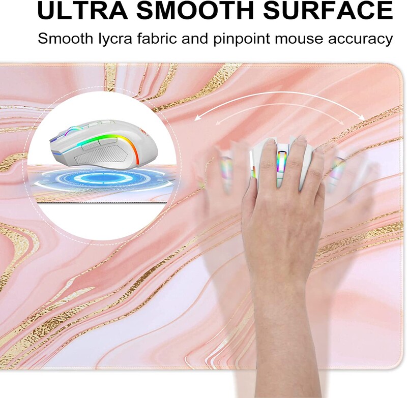 Ružičasto zlatna ružičasta podloga za stol Velika XXL podloga za stol s neklizajućom gumenom podlogom Prošiveni rubovi Vodootporna podloga Dekoracija 35,4x15,7 inča