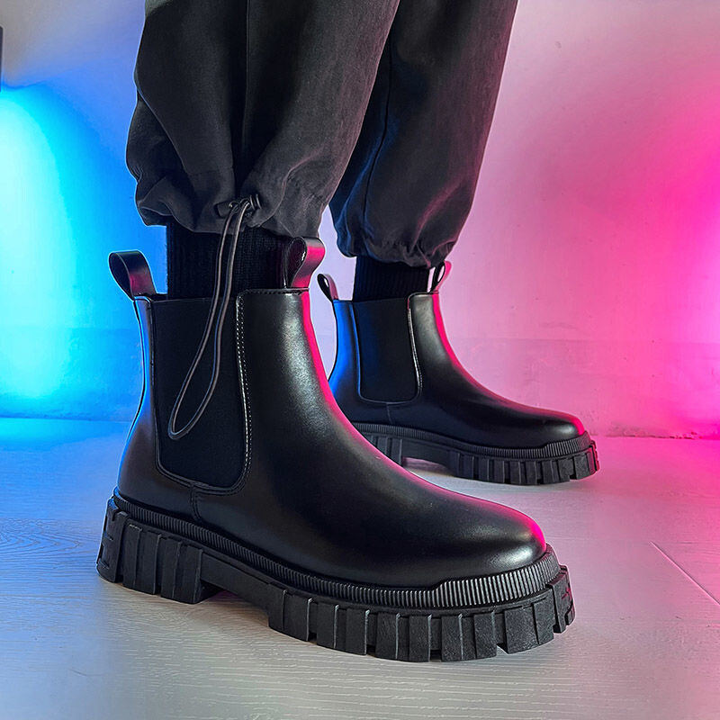 Pantofi Cizme Martin de toamnă și iarnă pentru bărbați Cizme de bărbați frumoși la modă britanică pantofi versatili din piele înalți plus pantofi de bumbac cald de catifea