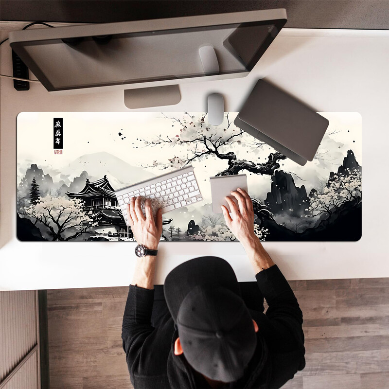 Maastikuvärvi tindiga maalimine Hiirepadi Lauaalus Hiirematt Mäng Hiirematt Gift Hiirepadi Libisemisvastane Kummist alus Laiendatud Klaviatuuripadi