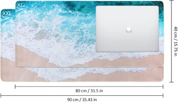 Εκτεταμένο Mouse Pad 35,4x15,7 σε μεγάλη αντιολισθητική βάση από καουτσούκ 3mm με ραμμένες άκρες αδιάβροχο Desk Pad Beach