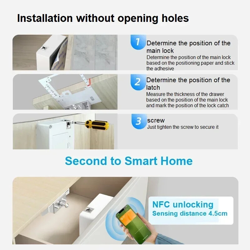 Viedā durvju slēdzene, neredzamā skapja slēdzene