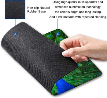 Peacock Mouse Pad Pretty Animal Feather Gaming Mousepad Αδιάβροχη αντιολισθητική βάση από καουτσούκ για φορητό υπολογιστή γραφείου στο σπίτι