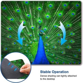 Peacock Mouse Pad Pretty Animal Feather Gaming Mousepad Αδιάβροχη αντιολισθητική βάση από καουτσούκ για φορητό υπολογιστή γραφείου στο σπίτι