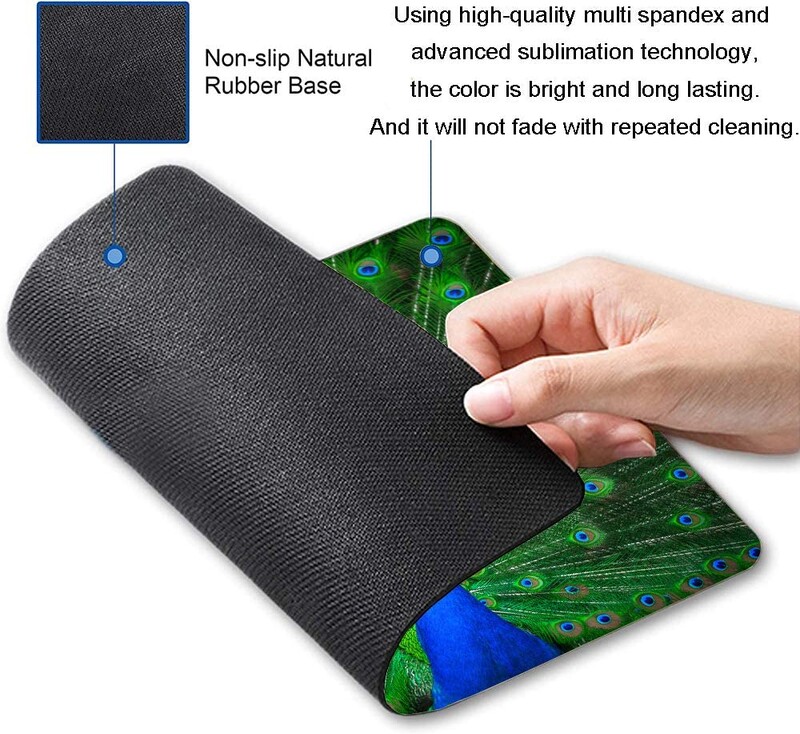 Paunova podloga za miša Pretty Animal Feather Gaming Mousepad Vodootporna neklizajuća gumena podloga Podloga za miša za uredsko kućno prijenosno računalo