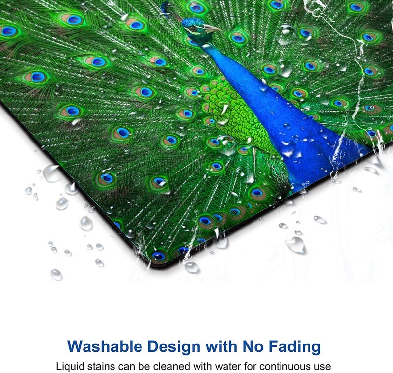 Paunova podloga za miša Pretty Animal Feather Gaming Mousepad Vodootporna neklizajuća gumena podloga Podloga za miša za uredsko kućno prijenosno računalo