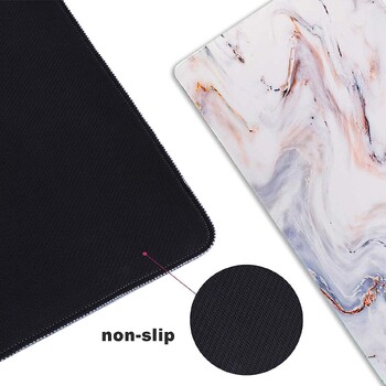 Extended Gaming Mouse Pad XXL ArtSo Large Επιφάνεια Γραφής Αντιολισθητική βάση από καουτσούκ Ραμμένες άκρες 35,1 x 15,7 λευκόχρυσο μάρμαρο